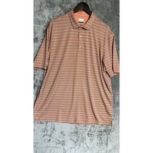 Greg Norman Men Play Dry Polo Orange Stripped Size XXL